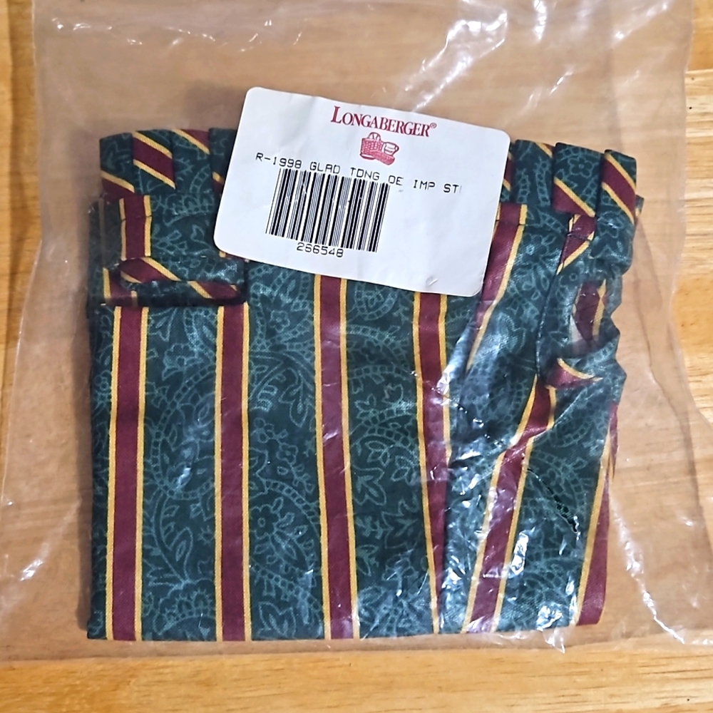 Longaberger 1998 Glad Tidings over the edge Imperial Stripe fabric liner